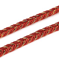 Red Braided Cloth Threads Cords for Bracelet Making, Red, 6mm, about 50yards/roll(150 feet/roll)