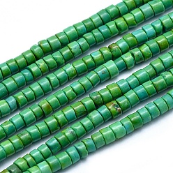 Magnesite Natural Magnesite Beads Strands, Dyed, Heishi Beads, Flat Round/Disc, 3~3.5x2~2.5mm, Hole: 0.5mm, about 178pcs/strand, 15.7 inch(40cm)