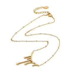 Золотой 304 ожерелье нержавеющей стали, капля лавы, золотые, 16-1/2 дюйм (42 см)