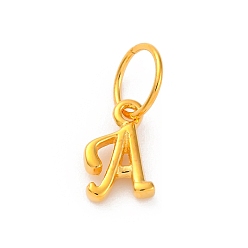 Letter A 925 подвески в виде букв из стерлингового серебра с соединительными кольцами, золотые, буква a, 10.5x6x2 мм, отверстие : 5 мм