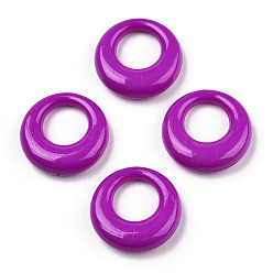 Purple Opaque Acrylic Pendants, Ring, Purple, 25x7.5mm, Hole: 12.5mm, about 260pcs/500g