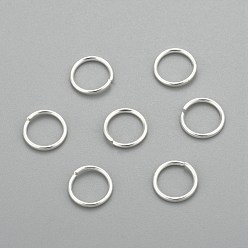Серебро 304 кольца прыжок из нержавеющей стали, открытые кольца прыжок, серебряные, 19 датчик, 8x0.9 мм, внутренний диаметр: 6.2 мм