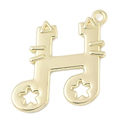 Золотой Подвески из сплава , стойки покрытие, музыкальная нота, золотые, 38x38.5x2.5 мм, отверстие : 2.8 мм