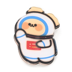 Кролик Акриловые броши в мультяшном стиле, с 201 штифтов из нержавеющей стали, кролик космонавт, 32x24x6.5 мм