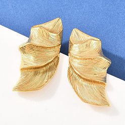 Золотой 304 из нержавеющей стали листьев серьги стержня, ионное покрытие (ip), золотые, 45x22 мм