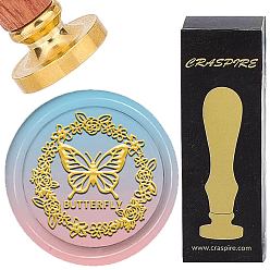 Бабочка Латунная восковая печать с деревянной ручкой, для diy scrapbooking, бабочка, 25 мм