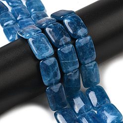 Стально-синий Натуральные окрашенные малайзийские нефритовые бусины, прямоугольные, стальной синий, 18~18.5x13~13.5x4.5~5 мм, отверстие : 1.2 мм, около 22 шт / нитка, 15.87'' (40.3 см)