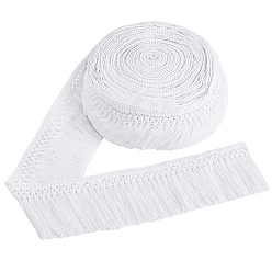Blanc Cordon en coton, ruban à pompon, accessoires de vêtements, blanc, 3-5/8 pouces (93 mm), environ 20.00 yards (18.29m)/paquet