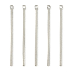 Platino Real Plateado Colgantes de latón Shegrace, bar, sin cadmio y níque y plomo, Platino verdadero plateado, 30x2x1 mm, agujero: 0.9 mm