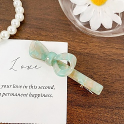 Бледно-Зеленый Заколки для волос из кожи аллигатора с бантиком из ацетата целлюлозы (смола), аксессуары для волос для девочек и женщин, бледно-зеленый, 20x65 мм