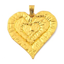 Золотой Большие сплавочные подвески, сердце, золотые, 66x65x3 мм, отверстие : 5 мм