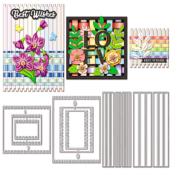 Mixed Shapes Углеродистая сталь разрезает трафареты, для diy scrapbooking, Фотоальбом, декоративная бумага для тиснения, разнообразные, 102~160x61~102x0.8 мм, 4 шт / комплект