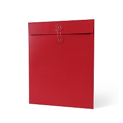 Rouge Sacs de classement en papier, sacs de dossier de fermeture de ficelle, fournitures de bureau, rectangle, rouge, 320x250mm