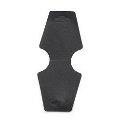 Черный Пластиковые карты дисплей, используется для ожерелья, чёрные, 123.5x50.5x0.1 мм