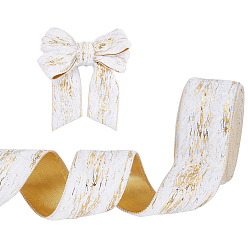 Золотистый Односторонняя бархатная лента с золотым тиснением, полиэфирная лента с золотой изнанкой, золотые, 2-1/2 дюйм (62 мм), около 9.84 ярдов (9 м) / рулон