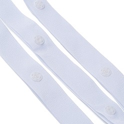 White Polyester Sewing Snap Button Tape, Plastic Buttons Fastener Replacement, for Baby Lingerie Crotch Sewing, Dancing Dress, White, 18x2~4mm