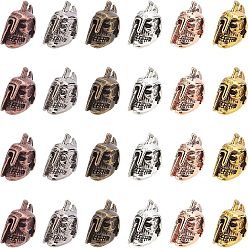 Mixed Color Tibetan Style Alloy Beads, Helmet, Mixed Color, 18x10x11mm, Hole: 1.5mm, 6 colors, 4pcs/color, 24pcs/box