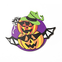 Тыква Большие подвески из дерева с односторонним принтом, хэллоуин прелести, тыква, 115x150x3.5 мм, отверстие : 4 мм