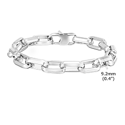 Нержавеющая Сталь Цвет Браслеты-цепочки из нержавеющей стали, устойчивые к потускнению, для мужчин, с карабин-лобстерами , цвет нержавеющей стали, 8-1/4 дюйм (21 см)