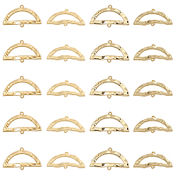 Mixed Color Alloy Links Connectors, Half Round, Mixed Color, 16.5x27.5x3~3.5mm, Hole: 1~1.2mm, 2 colors, 10pcs/color, 20pcs/box