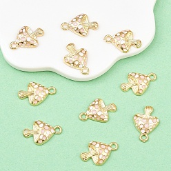 Pink 10шт. эмалированные подвески из сплава, грибное очарование, золотые, розовые, 27x12 мм, отверстие : 2 мм