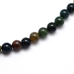 Indian Agate Natural Indian Agate Round Beads Strands, 6mm, Hole: 1mm, about 65pcs/strand, 15.5 inch