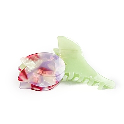 Разноцветный Заколки для волос с когтями из ацетата целлюлозы (смола), аксессуары для волос для женщин и девочек, цветок, красочный, 109x49x43 мм