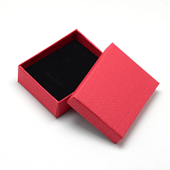 Red Cardboard Jewelry Set Box, for Ring, Necklace, Rectangle, Red, 9x7x3cm