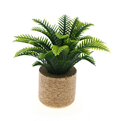 Зеленый Пластиковое растение в горшке мини-модель, с магнитом, аксессуары для кукольного домика с микро-ландшафтом, притворяясь опорными украшениями, зелёные, 60x70 мм