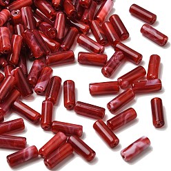 (123L) Белый крем непрозрачный блеск Непрозрачные акриловые бусины, имитирующие драгоценные камни, колонка, огнеупорный кирпич, 13x5 мм, отверстие : 1.8 мм, Около 1953 шт / 500 г