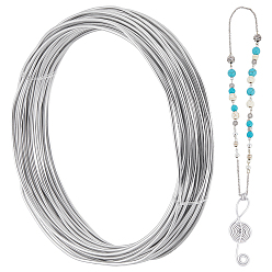 Серебро Алюминиевая проволока, круглые, гибкая гибкая проволока для рукоделия, с катушкой, серебряные, 15 датчик, 1.5 мм, около 98.43 футов (30 м) / мешок