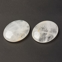 Хрусталь Камень для беспокойства из натурального кристалла кварца для терапии беспокойства, овальный камень большого пальца, 45x34~35x7~8.5 мм