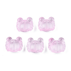 Pink Прозрачные брызги, окрашенные распылением, краб, розовые, 13x14x6.5 мм, отверстие : 1 мм
