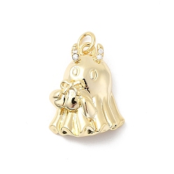 Настоящее золото 18K Латунные микро проложить кубического циркония подвески, призрак, без кадмия и без свинца, стойки покрытие, долговечный, с целью перехода в кольце, реальный 18 k позолоченный, 20.5x5.5x7 мм, отверстие : 3.4 мм