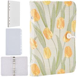 Цветок Блокноты в тканевой обложке, с прозрачным ПВХ-карманом для вкладышей с отверстиями, цветок, 6 мм