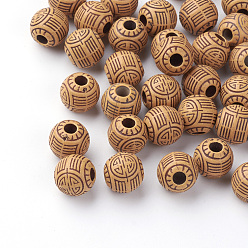Peru Imitation Wood Acrylic Beads, Round, Peru, 11mm, Hole: 3.5mm, about 690pcs/500g