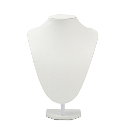 Белый Подставки для ожерелий в форме бюста из мдф, покрытые искусственной кожей, белые, 15x21x30 см