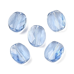 Васильковый Стекло имитация австрийских хрустальных бусин, овальные, граненые, васильковый, 8x9x4.5 мм, отверстие : 1.2 мм
