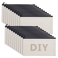 Бежевый Холщовые пеналы, канцелярская сумка, прямоугольные, бежевые, 120x208x3 мм