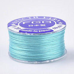 Cyan Special Coated Polyester Beading Threads for Seed Beads, Cyan, 0.1mm, about 50yards/roll