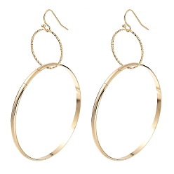 Золотой Ионное покрытие (ip) 304 серьги с подвесками из нержавеющей стали для женщин, кольцо, золотые, 78x50 мм