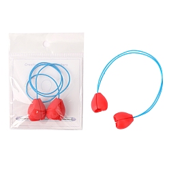 Малиновый Протекторы для кончиков спиц Flower ABS, вязальные игольные колпачки, спицы пробка, малиновый, 2.5x2 см