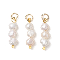 Желтая Старая Ткань  Подвески из натурального барочного жемчуга кеши, полированные с двух сторон, подвески из бисера, с латунной фурнитурой , золотые, старое кружево, 18~20x5~6x3~3.5 мм, Перейти кольцо: 4.9x0.8 мм, внутренний диаметр: 3.3 мм