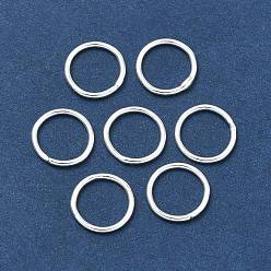 Серебро Латунные паяные закрытые соединительные кольца, круглые, без кадмия и без свинца, серебряный цвет гальваническим, 18 датчик, 10x1 мм, внутренний диаметр: 8 мм, отверстие : 8 мм