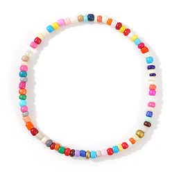 Разноцветный Богемный цветной эластичный браслет из бисера для женщин и девочек