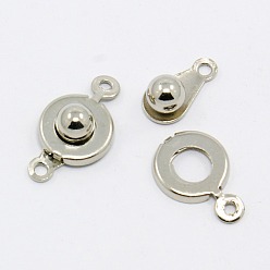 Platine Fermoirs à pression de fer, sans nickel, platine, 12x9mm, Trou: 1mm