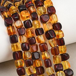 Mixed Color Two Tone Natural Amber Beads Strands, Nuggets, Tumbled Stone, Mixed Color, 6~6.5x5.5~6.5x5.5~6.5mm, Hole: 0.7mm, about 52~53pcs/strand, 12.20''~13.19''(31~33.5cm)