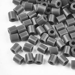 Темно-Серый 1 коробка 5 mm melty beads pe diy fuse beads refills для детей, трубка, темно-серый, 5x5 мм, отверстия: 3 мм, около 500 шт / коробка