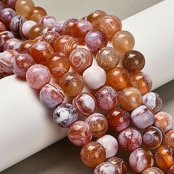 Шоколадный Окрашенные естественный агат бисер пряди, круглые, цвет шоколада, 12~12.5 мм, отверстие : 1~1.2 мм, около 33 шт / нитка, 14.96'' (38 см)