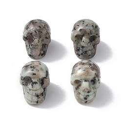 Джаспер Кунжут Украшение из натуральной кунжутной яшмы / киви из яшмы, для домашнего офиса настольный, череп, 18~23x17~23.5x23~26 мм